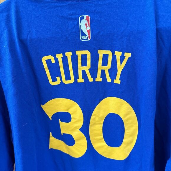 Adidas The Go To Tee Adult Men 2XL Blue Golden State Warriors #30 Curry Cotton - Picture 9 of 9